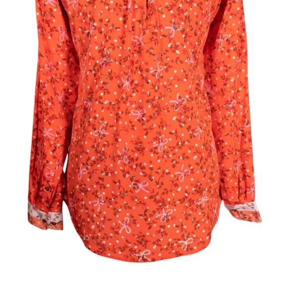 Mens Shirt Button Up Orange Floral Casual Summer Tropical Hawaiian Beach Large - Picture 7 of 7